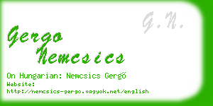 gergo nemcsics business card